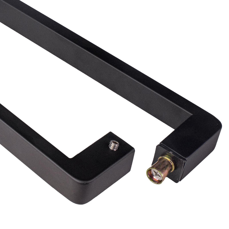 Shower Door Handle 200mm (8 inch) Hole to Hole, Push Pull Door Handle Stainless Steel, Sliding Barn Door Handle for Bathroom Glass Doors, Black, Heavy Duty Swing Door Handle 8 Inch
