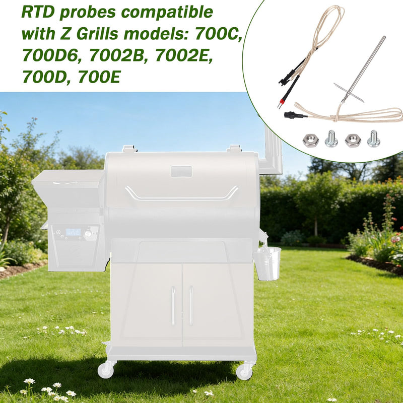 6pcs RTD Temperature Probe for Z-Grill 700 Series, Pellet Grill - Split RTD Meat Probe Replacement Compatible with 700C/ 700D6/ 7002B/ 7002E/ 700D/ 700E Models