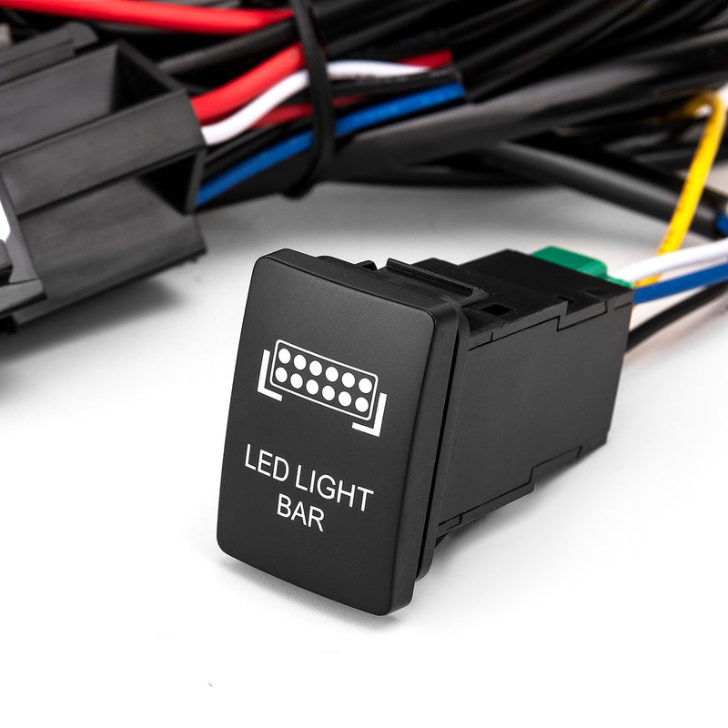 WeiSen LED Wiring Harness Kit - LED Light Bar Push Button Switch Compatible with Toyota Tacoma (2012-2024) 4Runner Sequoia Highlander Tundra