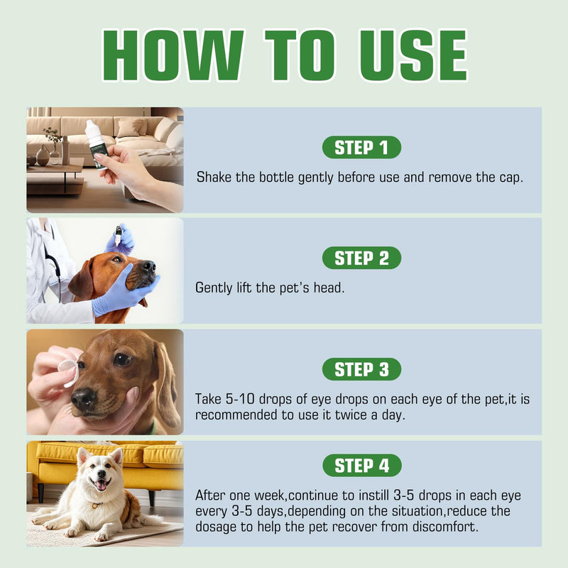 BrennenstuhlCataract Drops for Dogs - Pet Dog Eye Drops for Relieving Eye Itching and Clean Tear Stains - Removing Eye Stains - Improving Clarity - All Natural Pet Eye Health Care (2 X 10 ml) Green