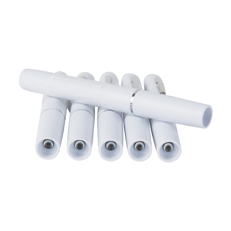 MABIS Reusable Penlights for Medical or Personal Use, White, 6 Count
