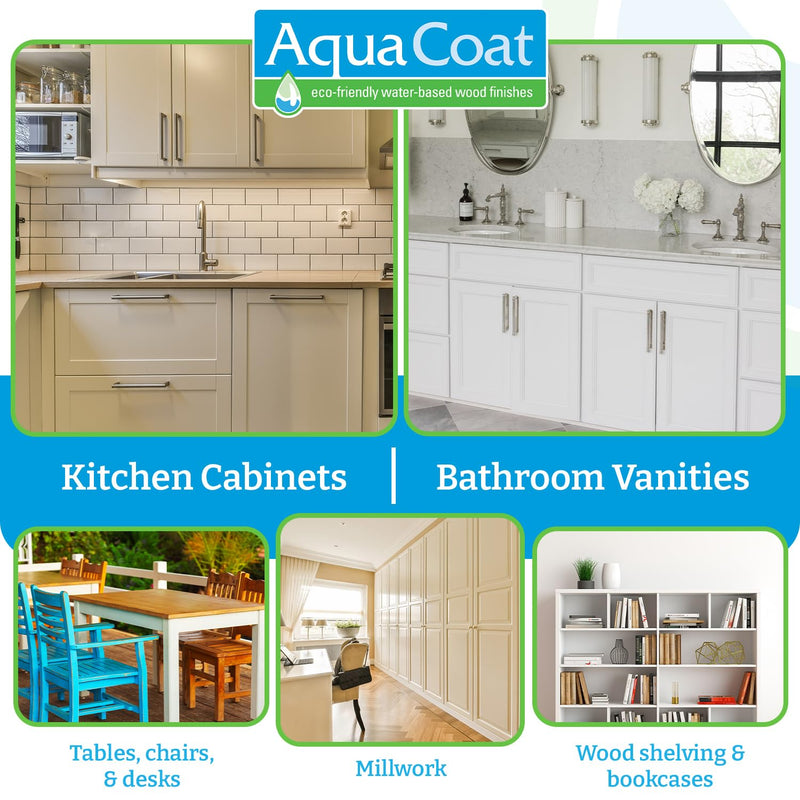 AquaCoat Water-Based White Cabinet Wood Grain Filler Gel – Fast Drying, Low Odor White Wood Filler, Sandable & Paintable for Interior & Exterior Repairs, Upgrades & Restorations – 32 oz 32 Fl Oz (Pack of 1)