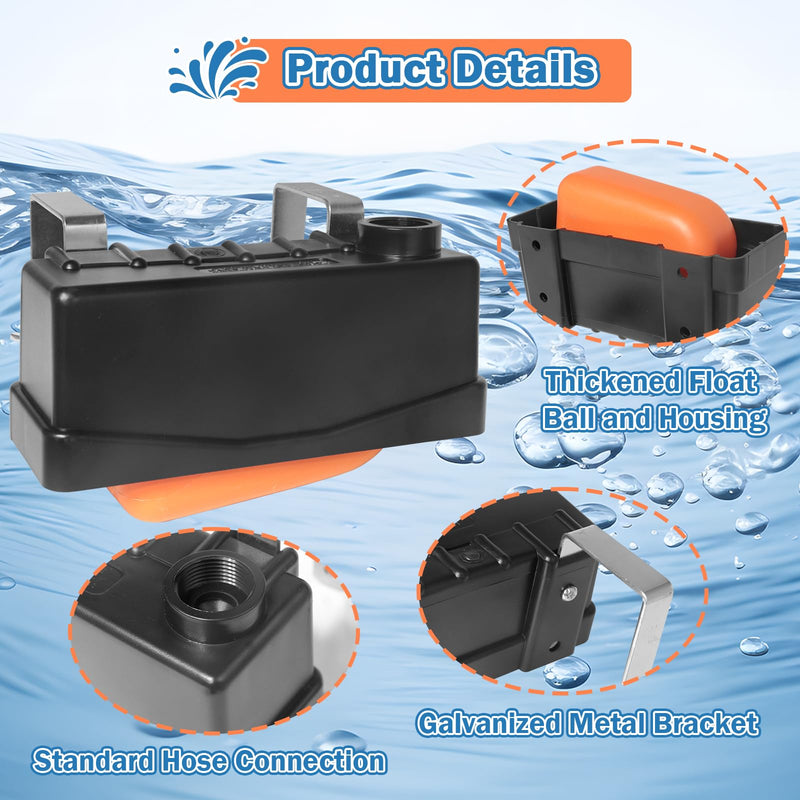 Water Trough Float Valve for Stock Tank,Automatic Water Tank Float Valve Level Control for Pond Farm Livestock Cattle Goat Horse Swimming Pool, Autofill Livestock Waterer 1