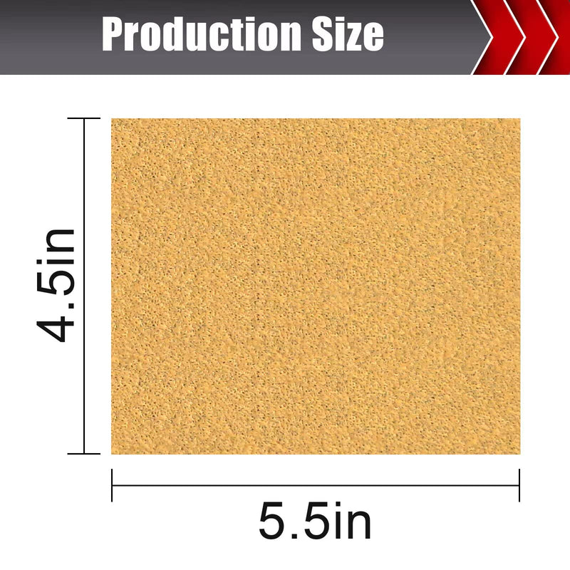 50 Pcs 1/4 Sheet Sandpaper, Premium Sand Paper 80/120/150/220/320/400 Grit Sandpaper Sheet Sand Paper Assortment for Wood Metal Automotive Palm Sanders 5.5" x 4.5" Premium 1/4 Sand Sheet