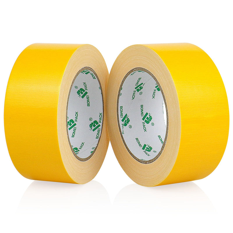 BOMEI PACK Duct Tape Yellow, Heavy Duty Strong Industrial Color Duct Tape 9mil x 1.88inch x 30yds for Packing and Repairing 2Rolls (1.88inch x 30yds)