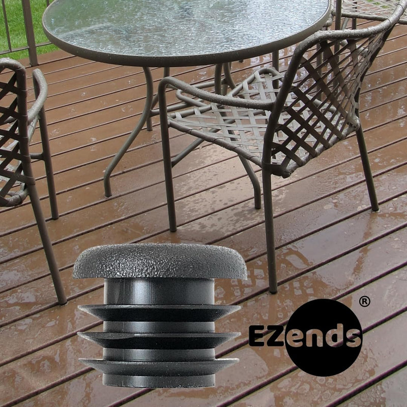 1 Inch Extra Durable Round Tubing End Cap (1-Inch Outer Dimension of Tube), 14/20 Guage 8 Packs, Durable Black Plastic LDPE, Chair Glides (8, 14-20 Gauge)