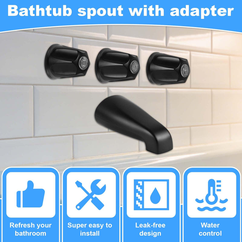 Tub Shower Trim Kit, Shower Knob Handle Replacement and Tub Faucet Spout Kit Compatible with Price Pfister Valve Parts for 1/2'' Pipe MALE Thread Connection & 3/4'' IPS Pipe Inside Thread