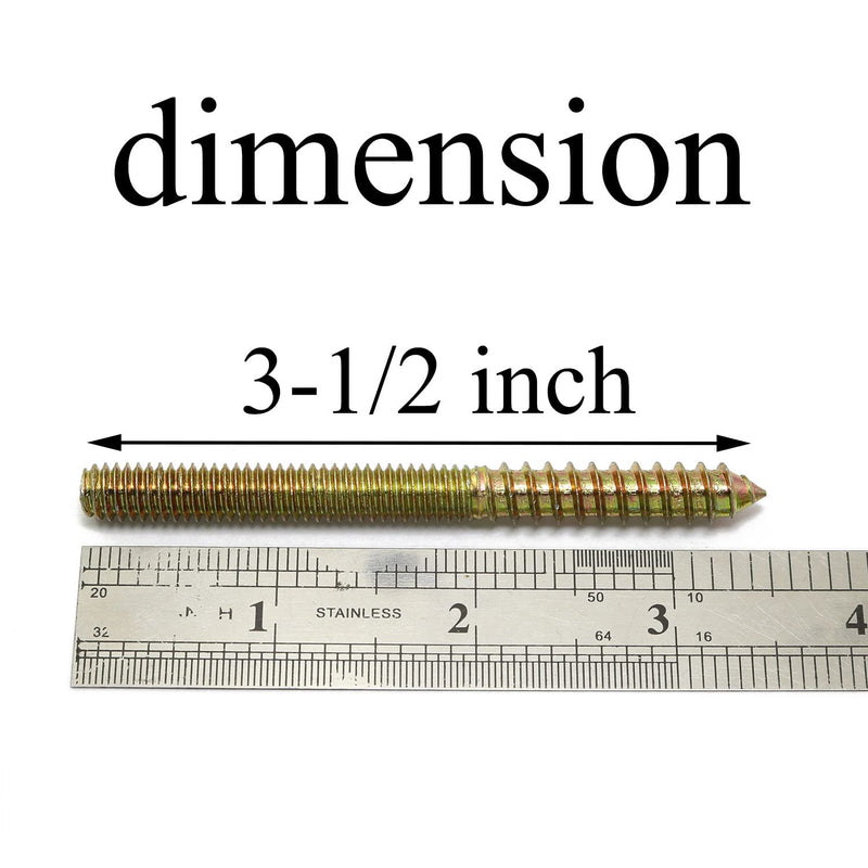 8pcs Self-Tapping Screw Hanger Bolts 5/16"-18 x 3-1/2" Hanger Bolts Double Headed Bolts for Furniture Wood Joint
