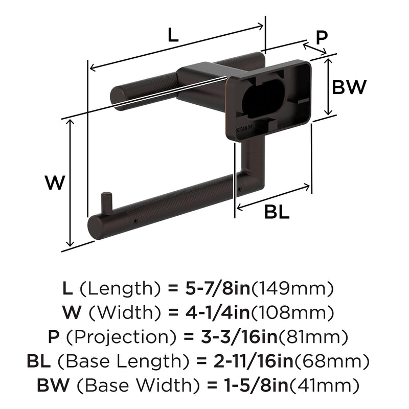 Amerock Bronx 5-7/8" Oil-Rubbed Bronze Single Post Toilet Paper Holder