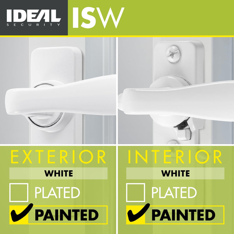 Ideal Security in-Swinging Handle Set for Storm and Screen Doors with Locking Inside Latch, Surface Mount, Swing in Screen Door Handle, White
