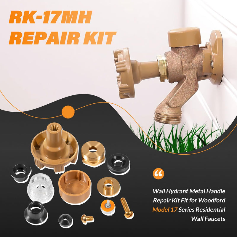 RK-17MH Repair Kit, Metal Handle fit for Woodford Model 17 Outdoor Faucets, Wall Hydrant Repair Kit Frost-Proof Design (12Pcs) RK-17MH - NewNest Australia