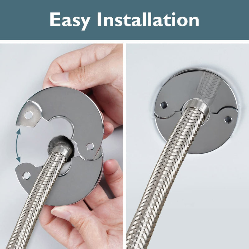 Plumbing Cover Plates, Escutcheon plate, Stainless Split Flange 2 0.83 in / 21 mm