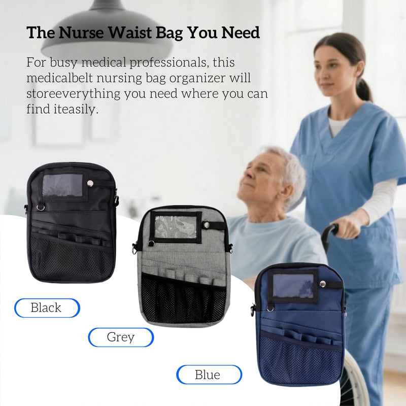 Nursing Fanny Pack,Nurse Waist Pouch,Medical Gear Pockets Adjustable Waist Strap/Multi Compartment/Multicolored Suitable for Nurses,Caregivers,and Other Practitioners（Blue） Blue