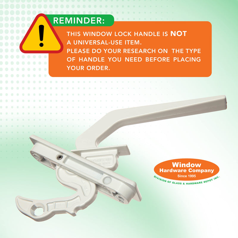 Window Hardware Co - Double Dent Sash Lock (Comes with Screws, White)