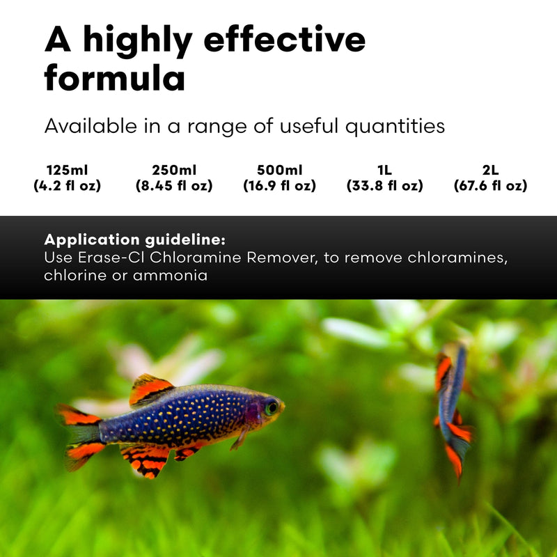 Brightwell Aquatics Erase-Cl - Chloramine, Chlorine and Ammonia Remover - Aquarium Water Conditioner for Salt and Freshwater Fish Tanks - Aquarium Water Treatments, 16.9 fl oz 500-ml