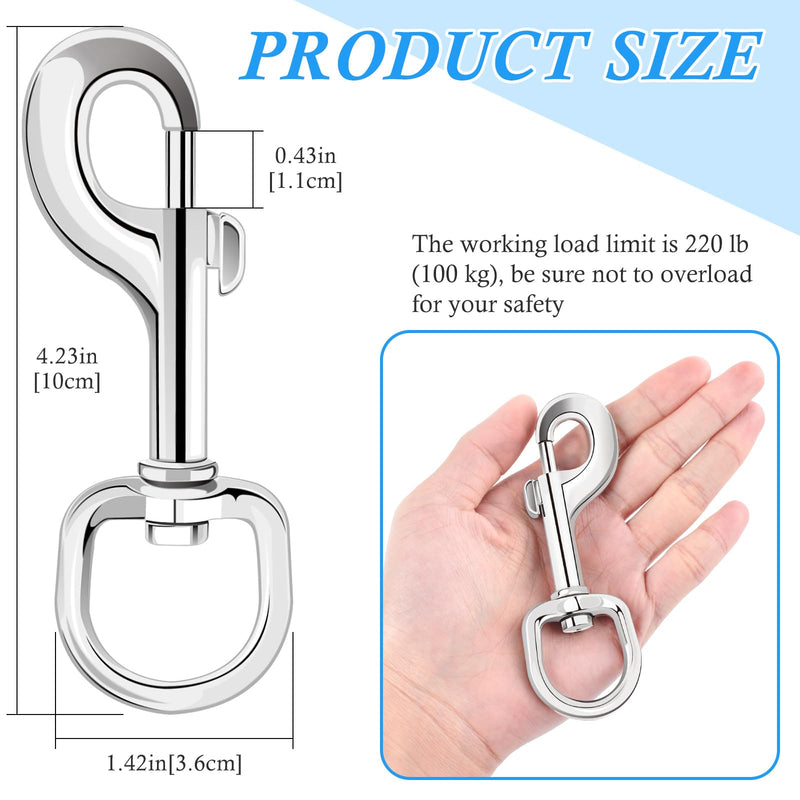 ERKOON Extra Large 4.23 Inch Swivel Eye Bolt Snap Hooks 220Lbs Load Capacity Zinc Alloy Single Ended Flag Clips Heavy Duty Trigger Bolt Hooks (8 Pack) 8 Pack