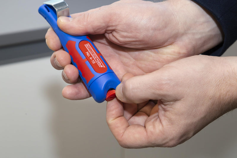 WEICON Cable Stripper No. 4-16 | Multi Stripping Knife | adjustable cutting depth | for all common round cables | Working range 4-16 mm Ø