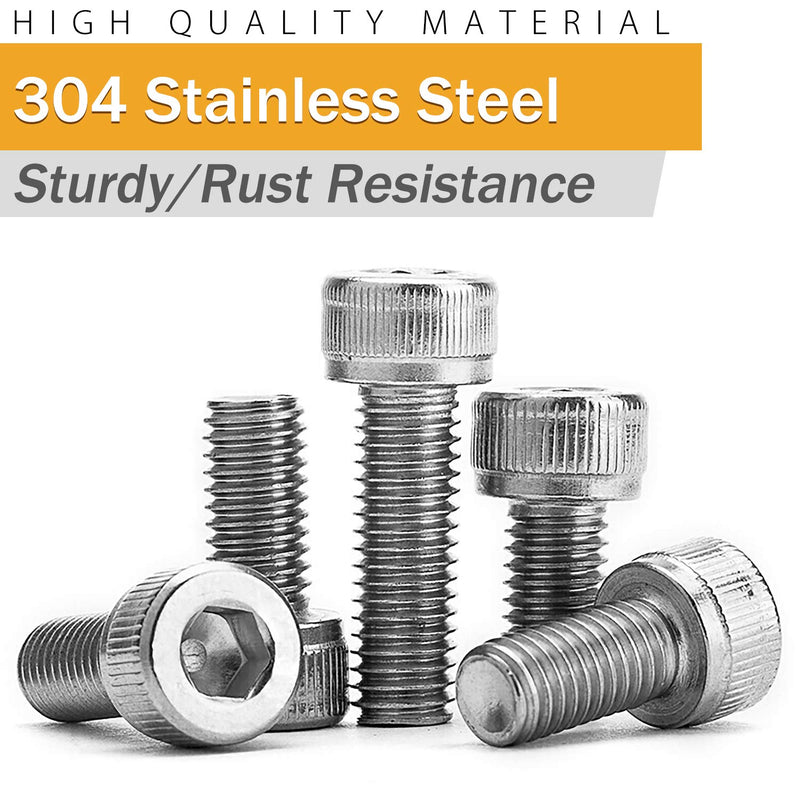VIGRUE 1110PCS M3 Hex Socket Head Cap Screws Nuts Kit, M3 x 4/5/6/8/10/12/14/16/18/20/25/30mm Stainless Steel Screws Assortment Set w/Allen Wrench and Tip Curved Tweezer M3 socket cap