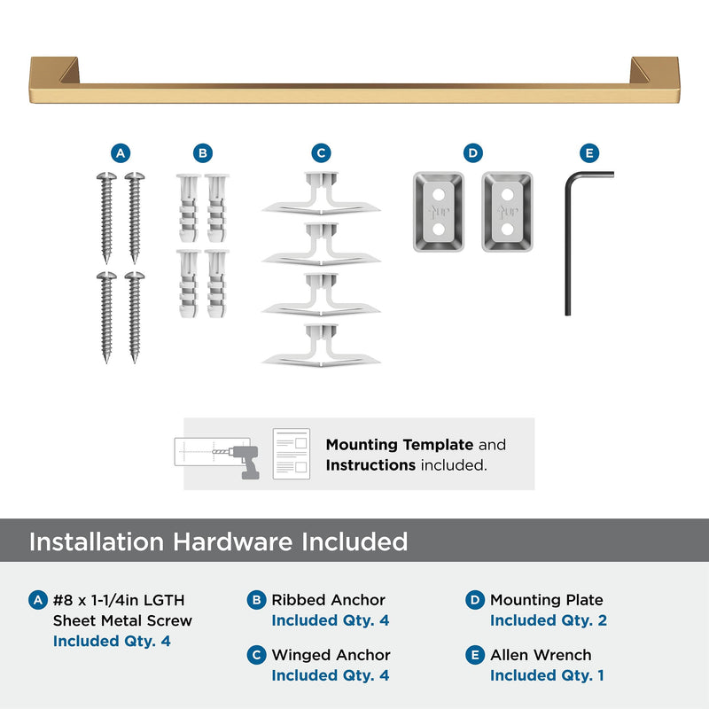 Amerock BH36004CZ | Champagne Bronze Towel Bar | 24 inch (610 mm) Center-to-Center Towel Rack | Blackrock | Bathroom Towel Holder | Bathroom Hardware | Bath Accessories