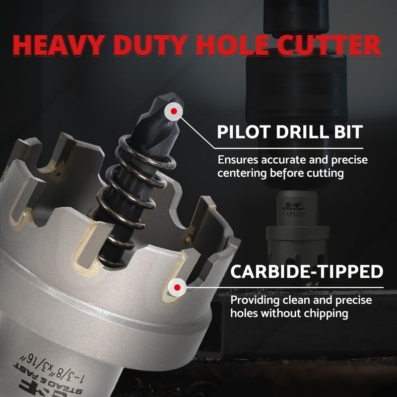 S&F STEAD & FAST 2-1/2 Inch Carbide Hole Saw for Metal, Stainless Steel & Sheet Metal – Heavy Duty Hole Cutter for Drill Press, Cordless & Hand Drill Use 1P-10_4