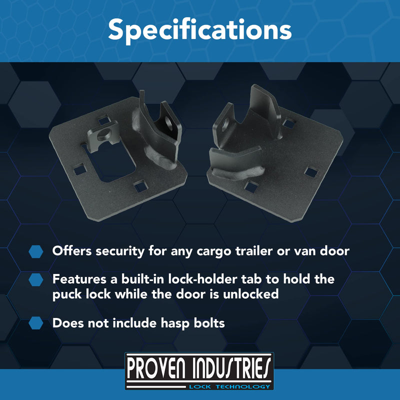 Proven Industries Trailer-Door Hasp Lock, Puck Lock Not Included, Made in The USA
