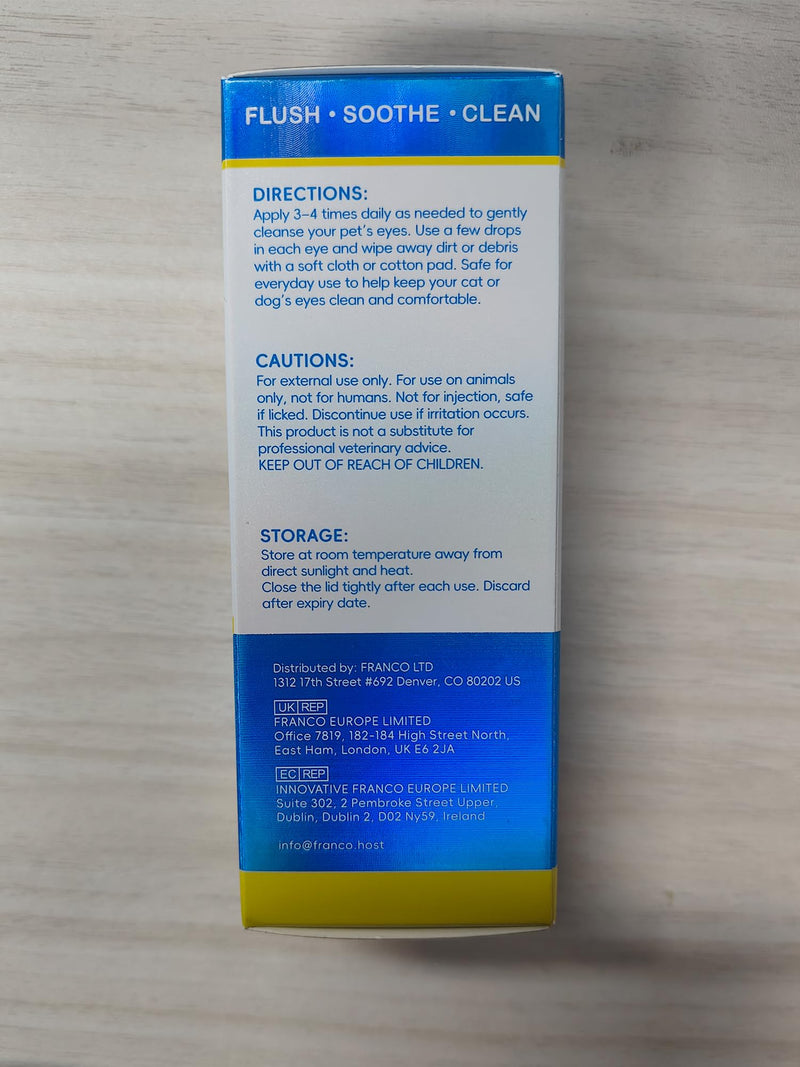 Daiasns Cataract Drops for Dogs, Eye Drops for Eye Infection Treatment, Relieving Itching & Irritation, Vet-Recommended Pink Eyes and Tear Stain Cleaner for Dogs and Cats - 3.38oz