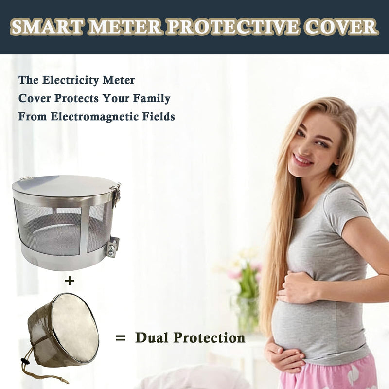 Stainless Steel 304 Smart Meter Cover and Fabric WiFi Blocker Faraday Cage E mf Blocker for Home EMP Protection R F-R adiation Shield Guard Faraday Box Large E M F Protection A
