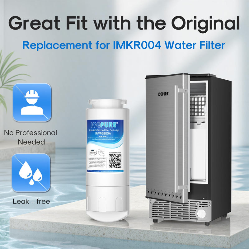 ICEPURE Active Carbon Filter, 6 Months, Replacement for ICEPURE 15" Under Counter Ice Maker with Drain Pump and Filter, WiFi Control