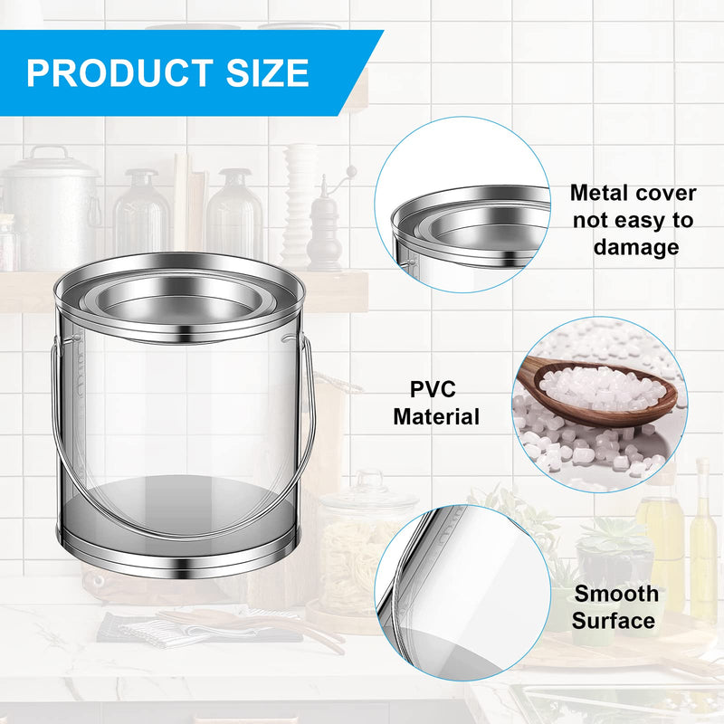 24 PCS Clear Paint Cans Mini Empty Bucket with Metal Lids