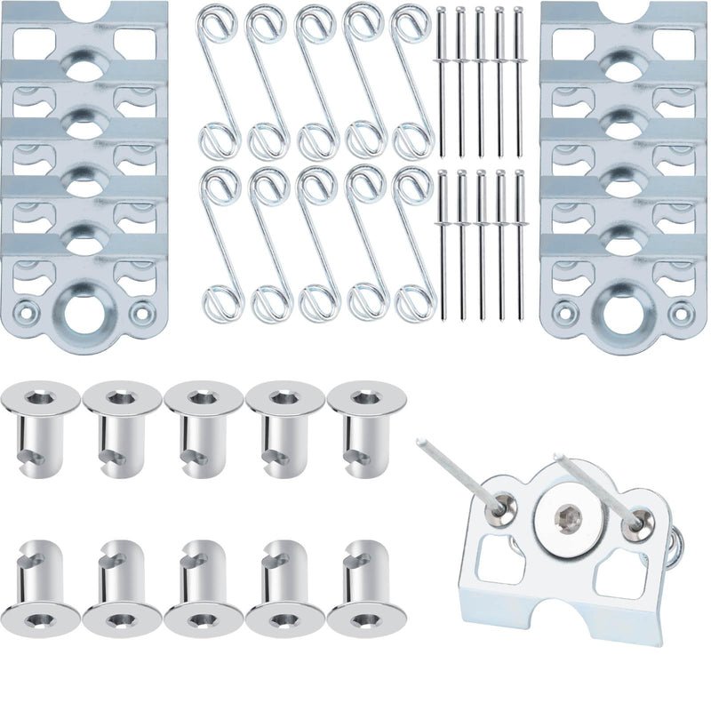 1/4 Turn Quick Release Steel Slot Head Dzus Button with Springs and Dimpled Tabs (10 Pack)