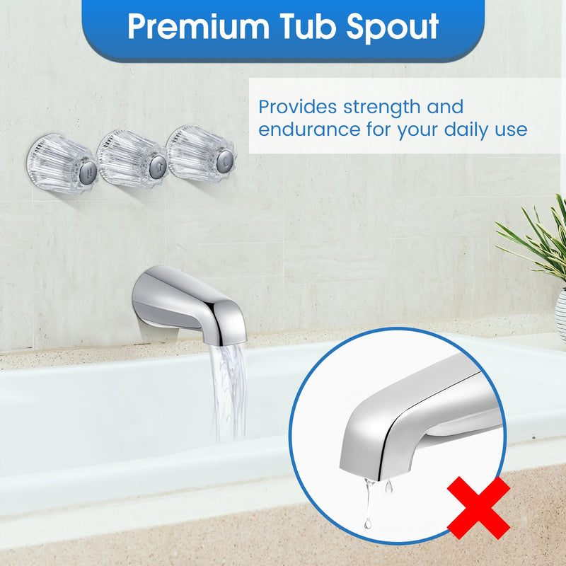 Enhon Shower Faucet Handle Replacement Set, Compatible with Price/Pfister Tub and Shower Faucets, Tub Spout Without Diverter and 3 Pieces Hot Cold and Diverter Knob Replacement(Classic Style) Classic