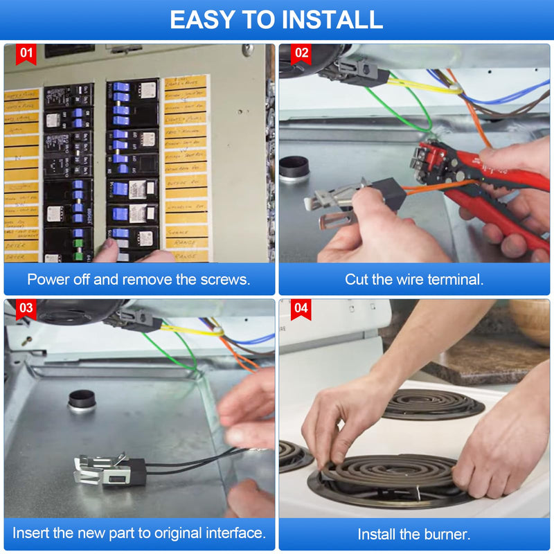 WB2X8228 Element Receptacle and Wire Kit, Compatible with GE Electric Ranges Electric Stove Burners Parts, Replaces AP2013499 PS242972 250535