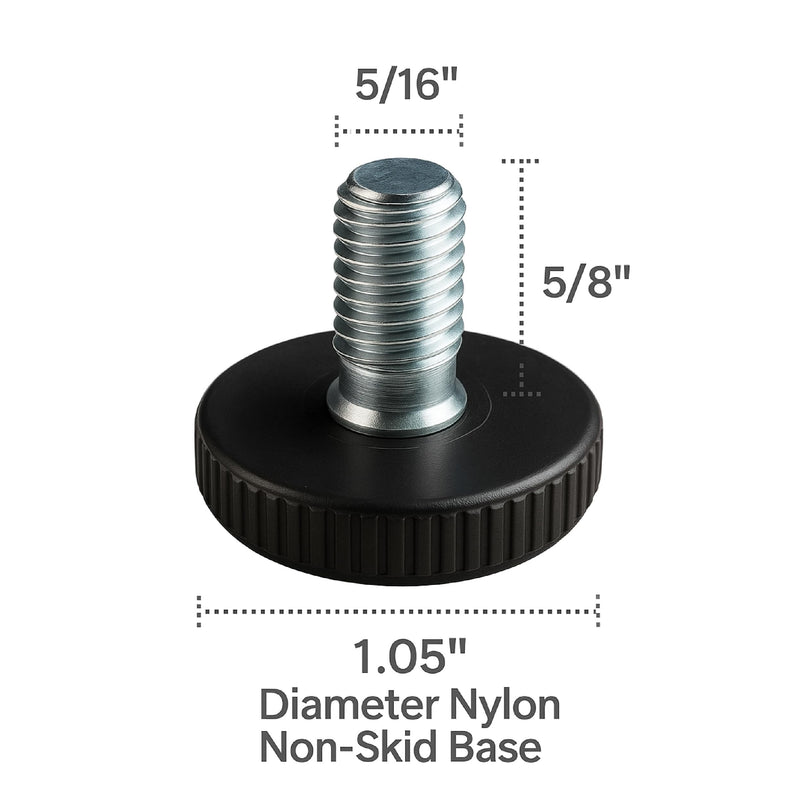 12 Outdoor Furniture Leg Levelers 5/16-18 Thread with Approx 5/8" Stainless Steel Threaded Stud Adjustable Glide Patio Furniture Leveling Chair Feet Legs to Protect Surface (12 pcs Pack)