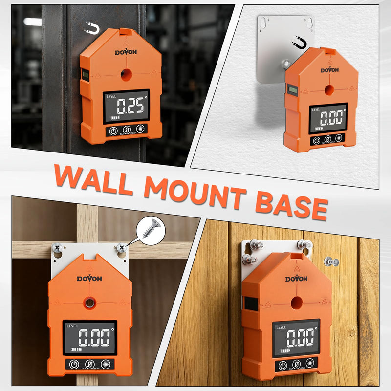 DOVOH 3-in-1 Digital Angle Finder with Laser, Digital Angle Gauge, WG-3L | 3 Green Beams, Magnetic, Rechargeable Inclinometer, Digital Level with Laser, For Woodwork, Hanging Picture, Saw, Carpentry