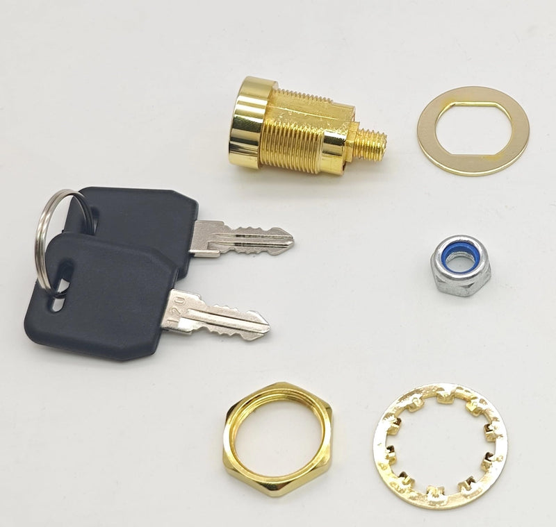 Armstrong Replacement Lock for Stack-On Safes, Brass Finish, Direct Replacement Key Lock for Current Stack-On and Sentinel Gun Cabinets, Weather Resistant with 2 Keys and Mounting Hardware