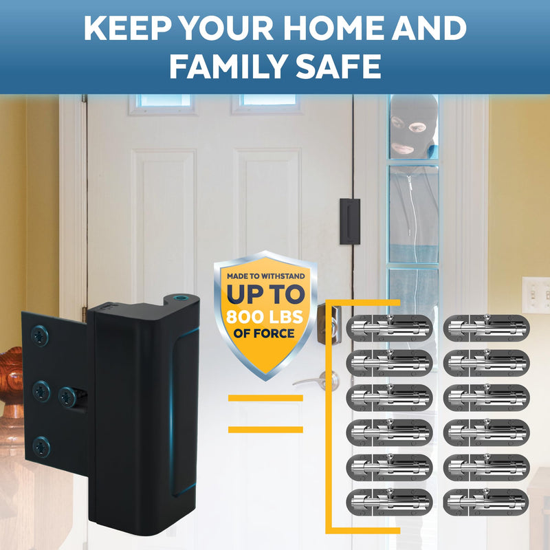 Dwell+Good Door Locks (2-Pack) - Easy To Install Aluminum Home Security Door Locks for Front Door - Child Proof Door Lock for Kids Safety - Withstand 800 lb of Force & Tamper Proof Top Door Lock Latch 2 Pack Black - NewNest Australia
