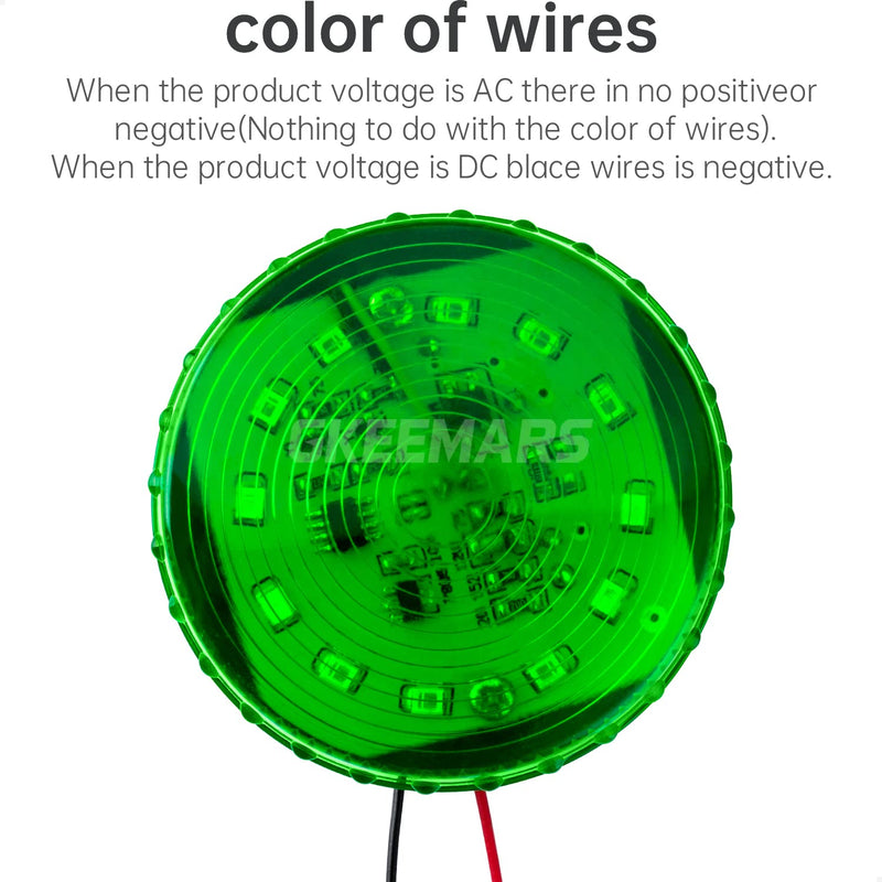 GKEEMARS Round LED Warning Lamp, No Sound AC110V Industrial Signal Flashing Light for Security (Green) Green