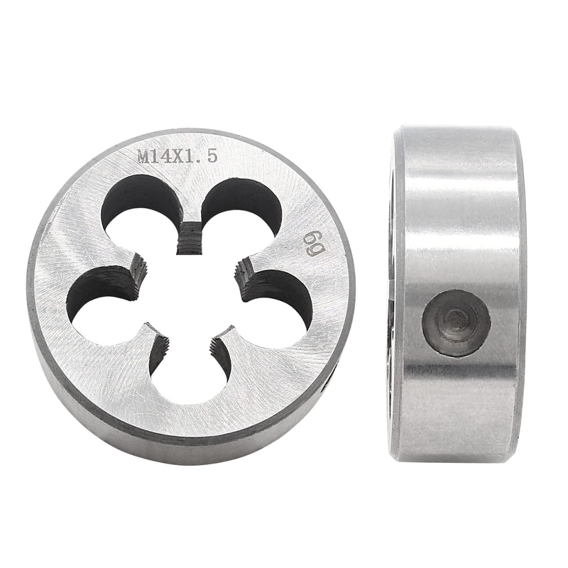 M14 x 1.5 Metric Round Threading Die, HSS M14 x 1.5 mm Machine Thread Right Hand Threading Die for Machine Thread Process Correct Repair