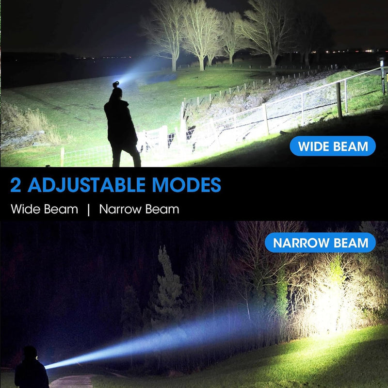 3 Pack Rechargeable Flashlight High Lumens, 99,000 Lumens Super Bright LED Flashlights with Adjustable Focus, 5 Modes, IPX7 Waterproof Powerful Flashlight for Camping, Hiking, Home
