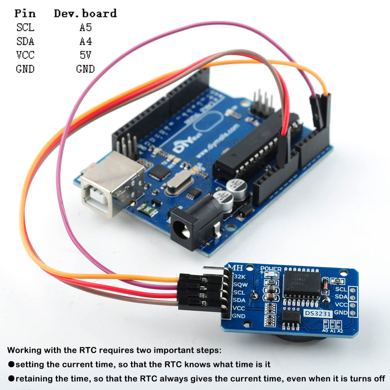 DS3231 AT24C32 IIC RTC Real Time Clock Module for Arduino Nano Raspberry Pi Mega2560 Leonardo(2Pcs)