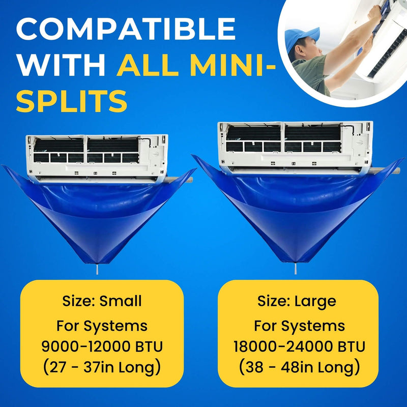 Oiktylr 10Pcs Mini Split Cleaning Kit, AC Cleaning Kit, Fits 27-37in Small