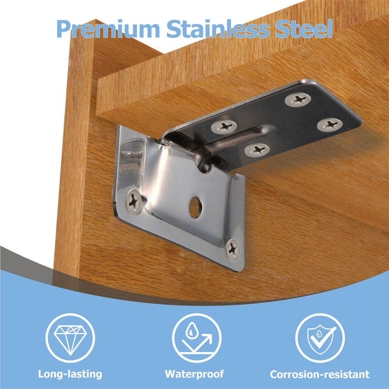 2 Sets Boat Table Mounting Brackets - Marine Grade Folding Shelf Supports for Yacht, Caravan, RV Hardware Accessories, Stainless Steel