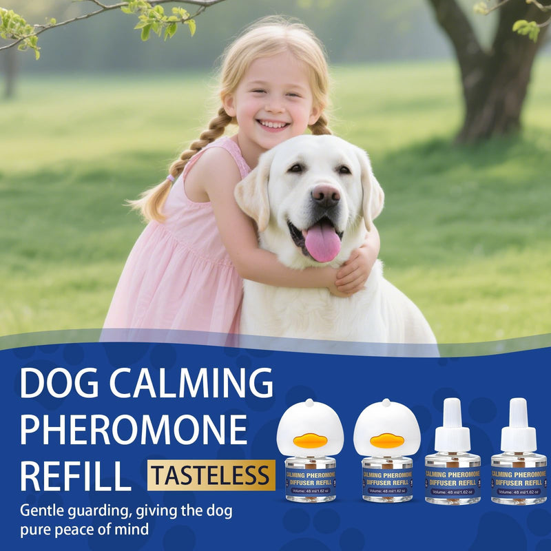 Dog Pheromone Calming Diffuser: Relaxing Pheromone Diffuser for Dogs Relief Stress Anxiety Fighting Scratching Barking, Dog Calming Pheromone Diffuser Kit with 2 Plug in Diffuser+4 Refill 48ml (6in1) 6in1