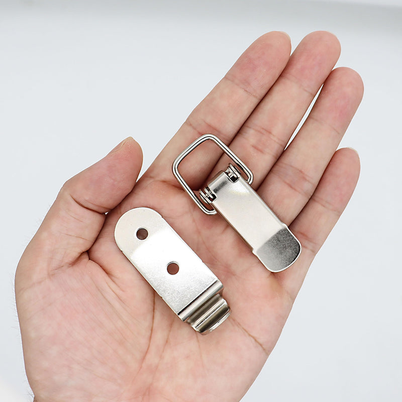 Lesnala 8 Pcs Stainless Steel 90 Degree Spring Toggle Lock Generic Latch with Mounting Screws for Box Cabinet Door Barn Wooden Case Toolboxes
