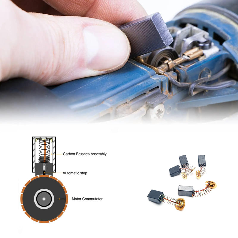 40Pcs Electric Motor Carbon Brushes 10 Different Sizes for Replacement Repair Power Tool Part 40PCS 40