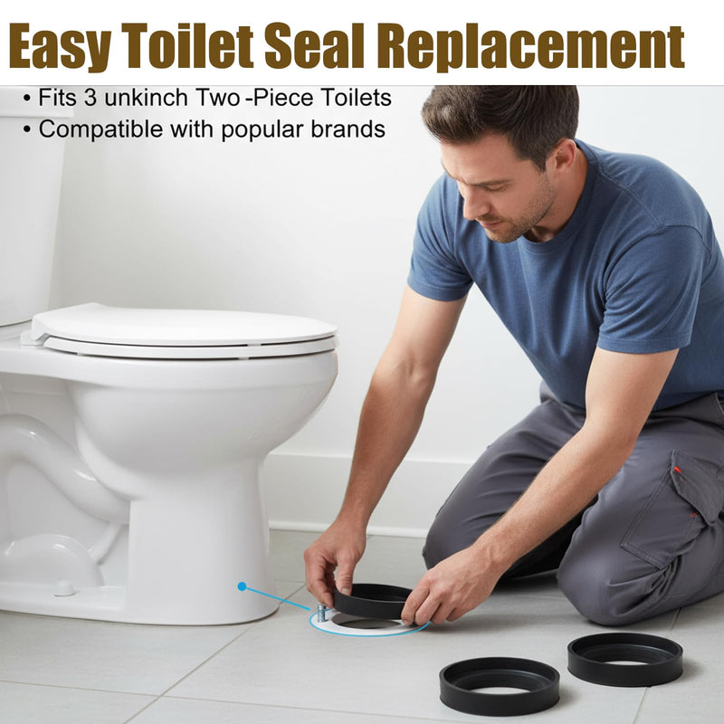 9BU024E Tank to Bowl Gaskets, Tank to Bowl Gasket Compatible with Most 3" Two-Piece Toilets and Toto Drake Toilet，replace toto toilet part，(3PCS)