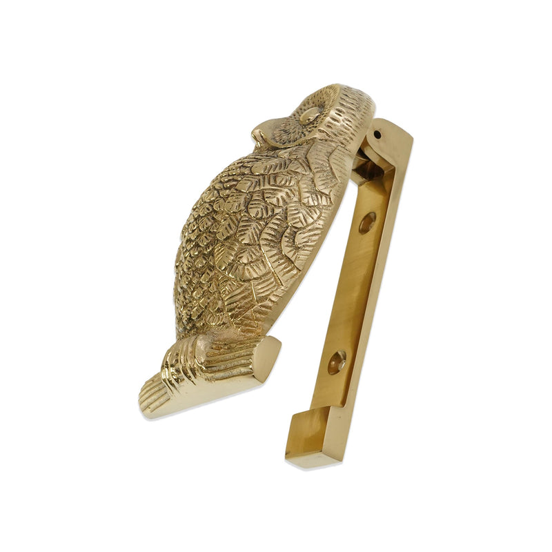 Infinity Decor Solid Brass Owl Shaped Door Knocker in Polished Brass Finish – Premium Quality Hand Door Knocker for Entrance Front Door Furniture