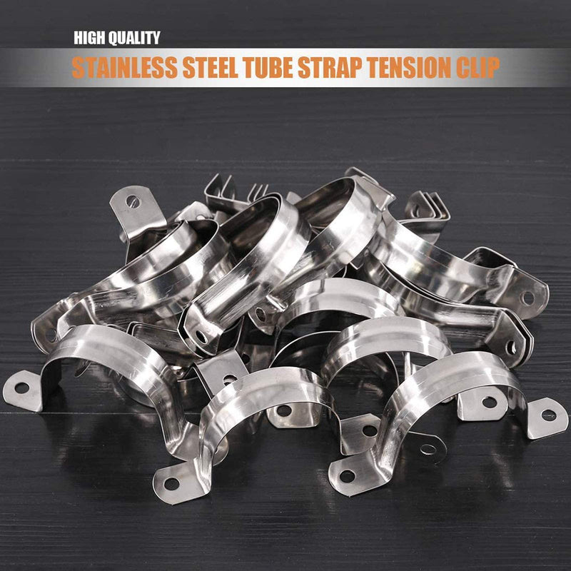 2 Pcs 8inch Rigid Pipe Strap,Two Hole Stainless Steel Strap U Bracket, Widened Tube Strap Tension Clip Assortment Kit Heavy Duty Pipe Clamp（219mm） 219mm/8inch