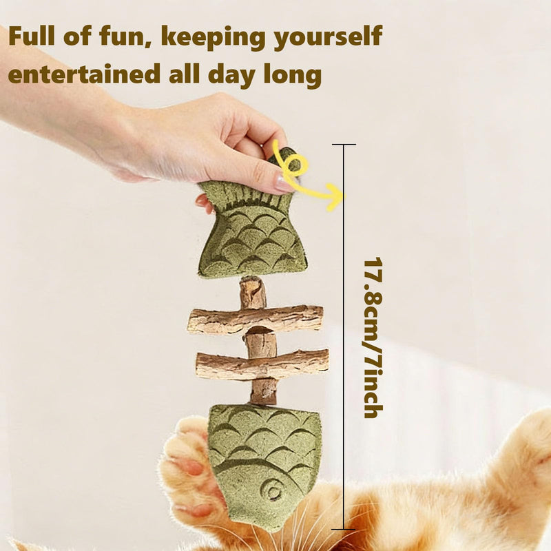 Purrident - Fix Cat Dental Health, Natural Dental Chew for Cats, Fishbone Shape Cat Teething Toy with Catnip, Durable Feline Tooth Care Tool for Indoor & Adult Cats (3PCS-D) 3PCS-D