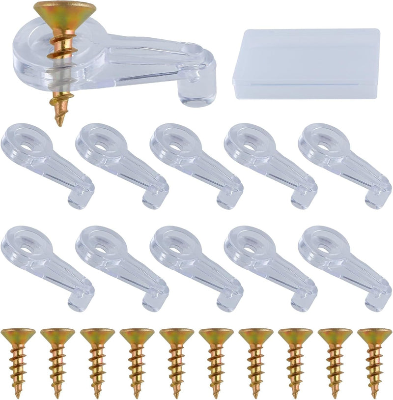 120 Pcs Glass Window Retainer Clips Kit, Transparent Mirror Fixing Clips Glass Door Holder Cabinet Panel Bracket with Screws for Fixing Glass 120